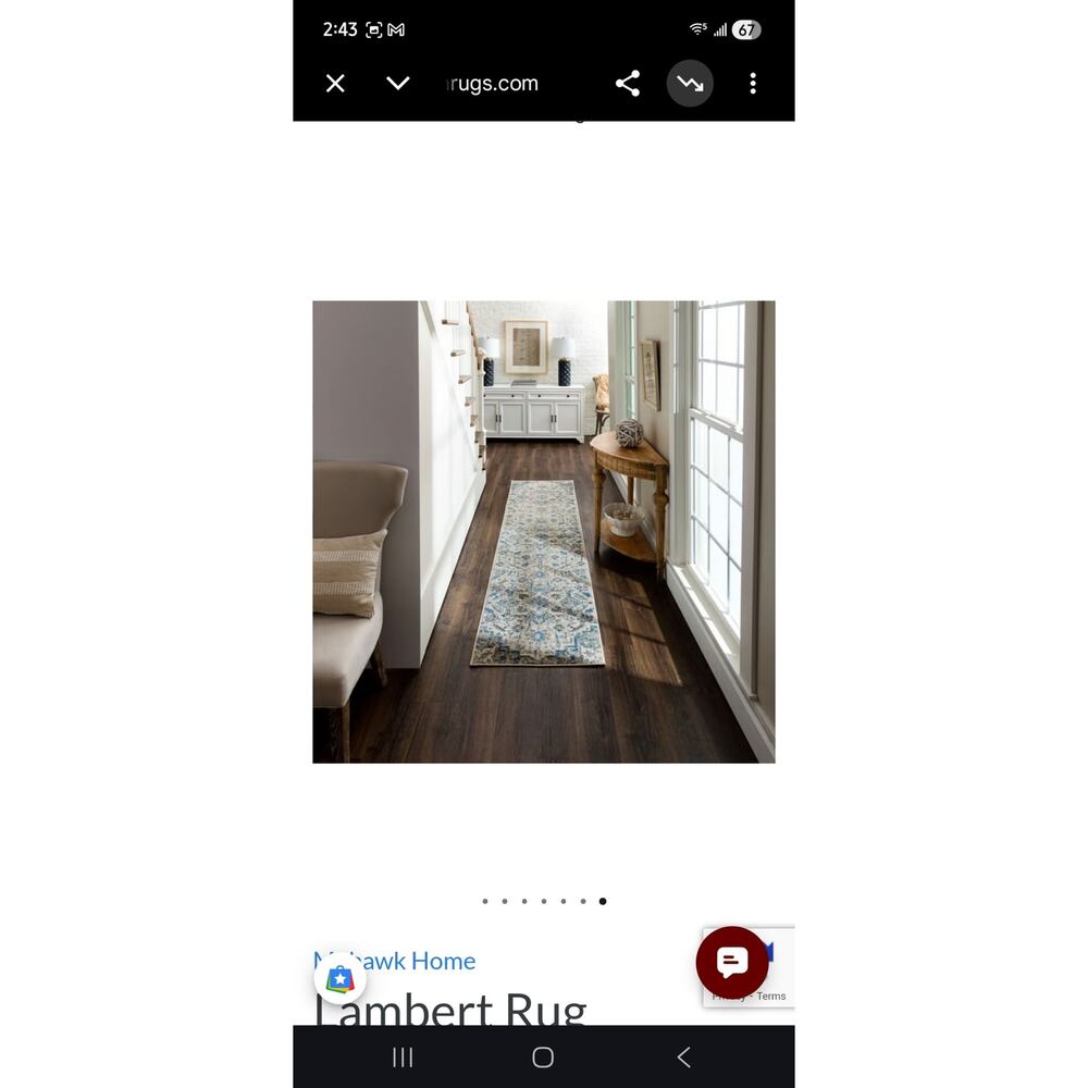 2' x 8' Runner Rug Mohawk Home Lambert Blue Rug (Pyramus Pattern) - Picture 6 of 8